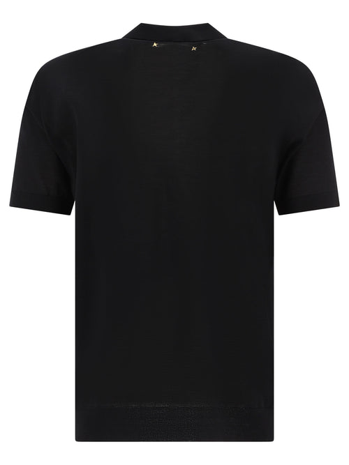 Golden Goose Merino wool button-down polo shirt - Black