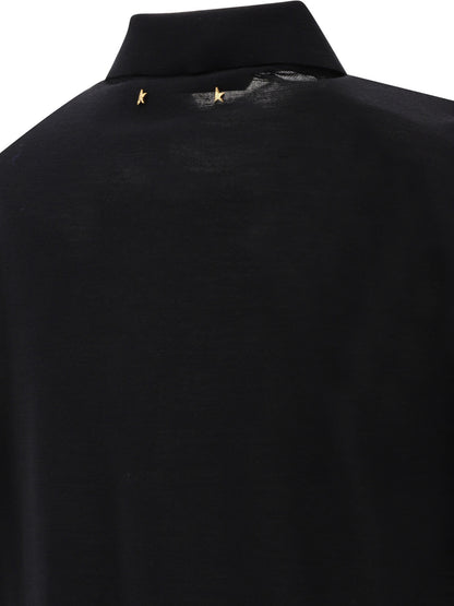 Golden Goose Merino wool button-down polo shirt - Black
