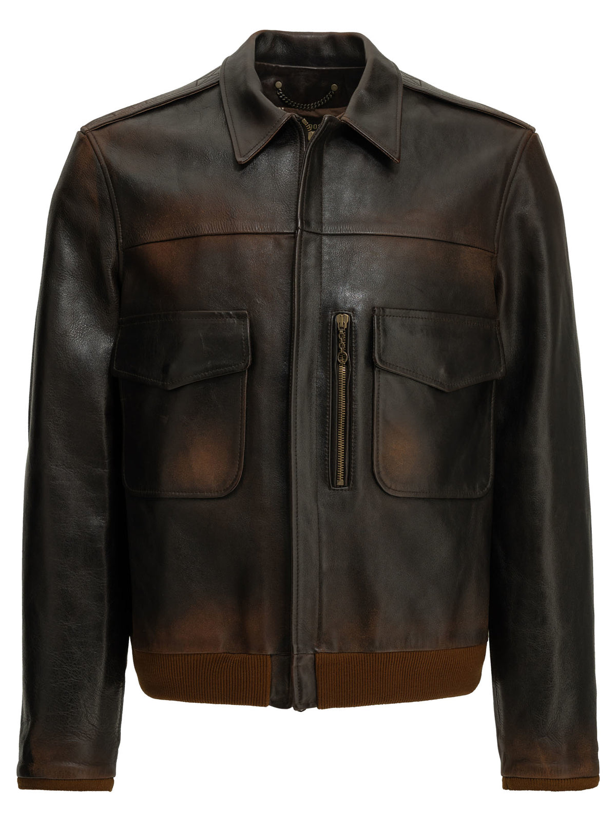 Golden Goose "Journey" Leather Jacket - Brown