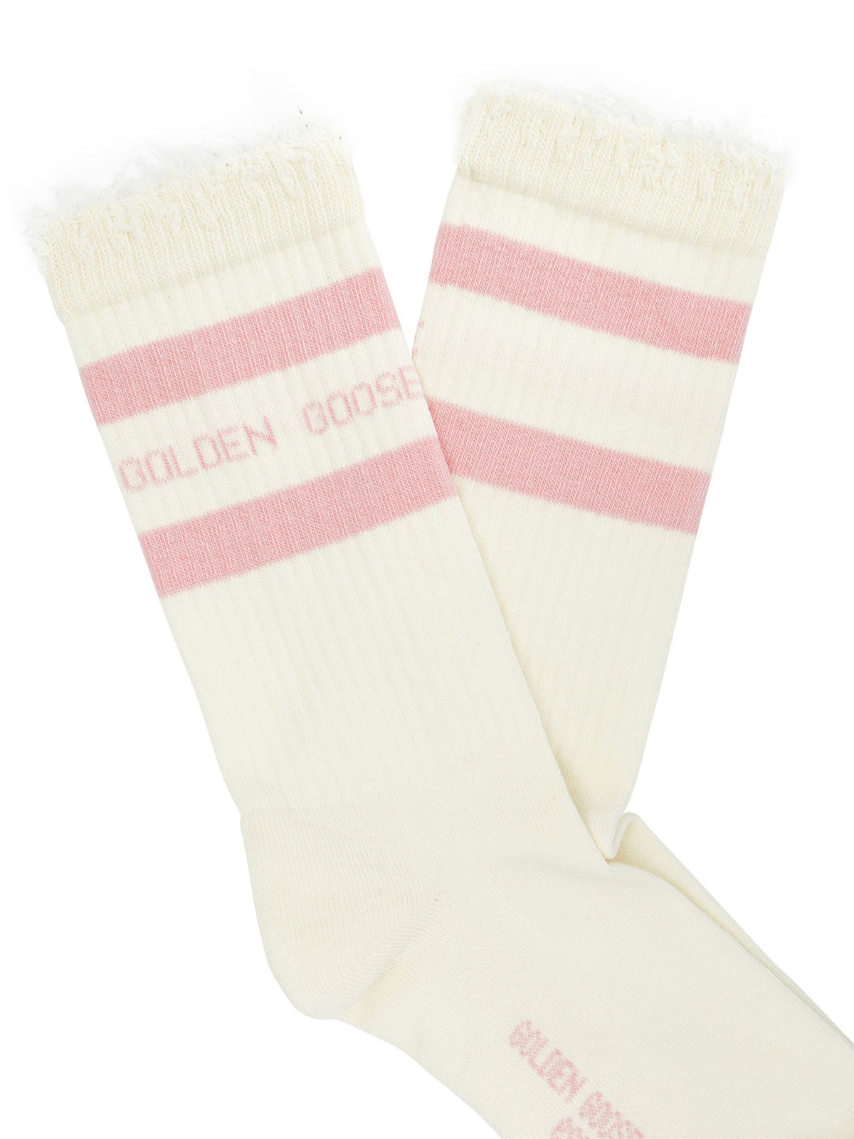 Golden Goose "Distressed" Sports Socks - Pink