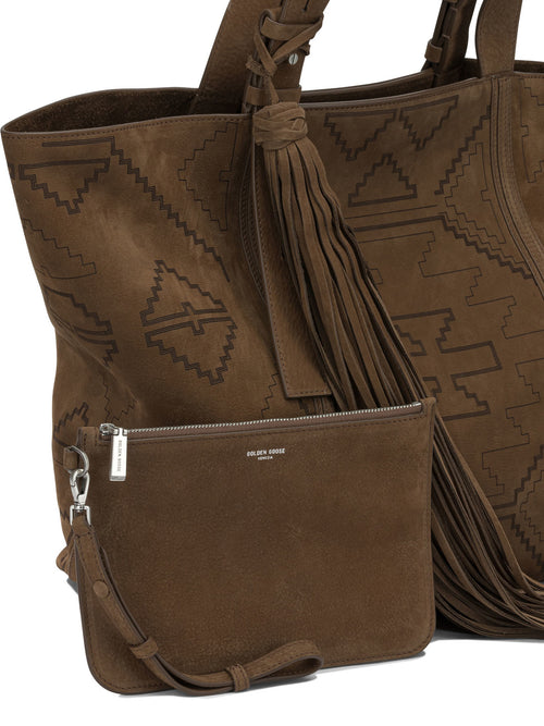 Golden Goose "24/7 East West" Large Shoulder Bag - Brown
