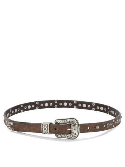 Golden Goose "Lace" Leather Belt - Brown