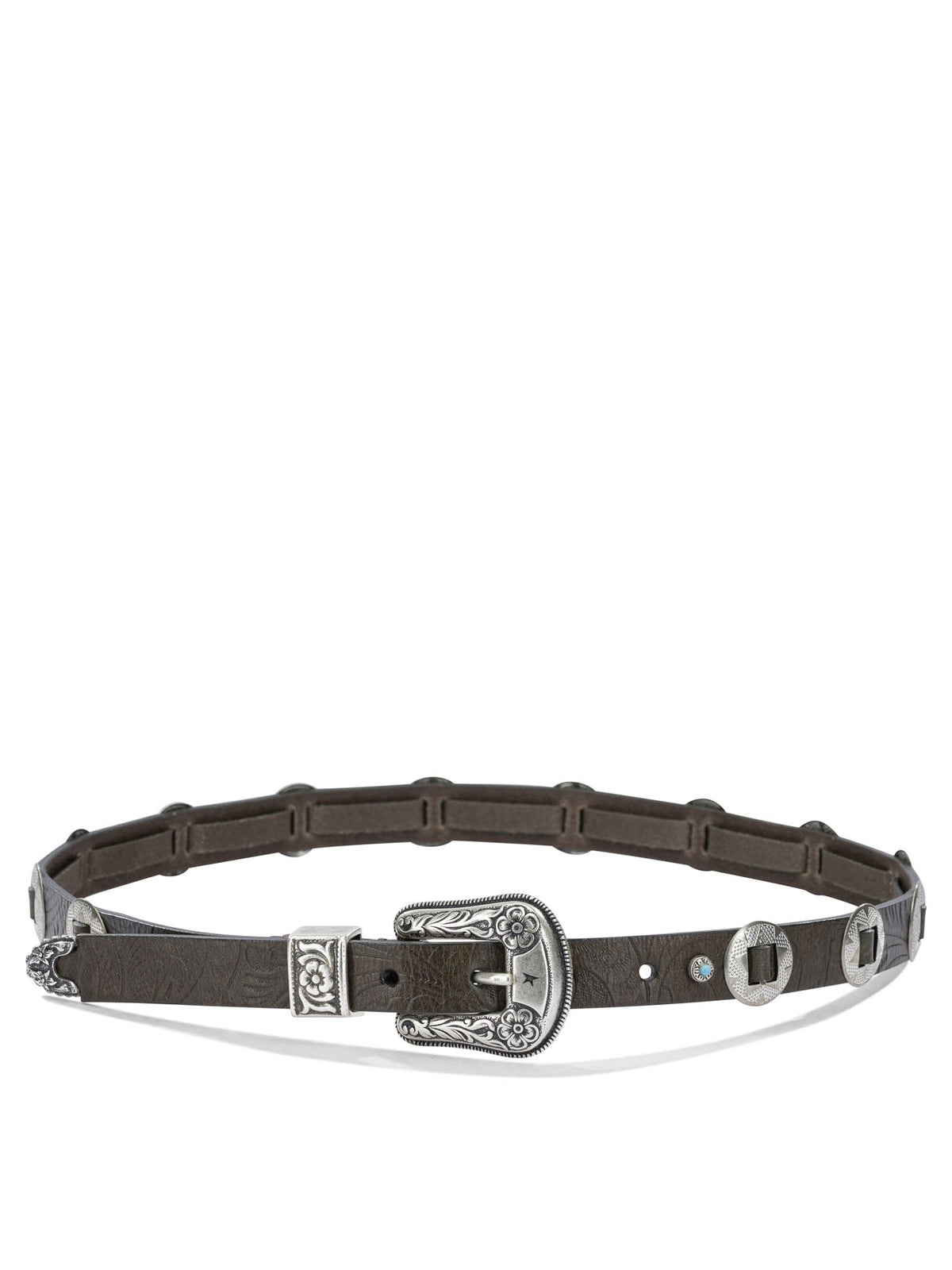 Golden Goose "Lace" Leather Belt - Green