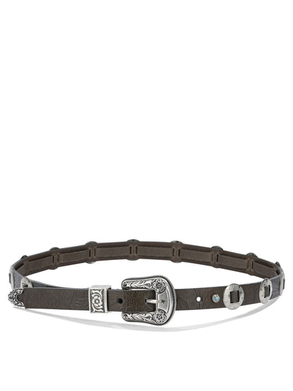 Golden Goose "Lace" Leather Belt - Green