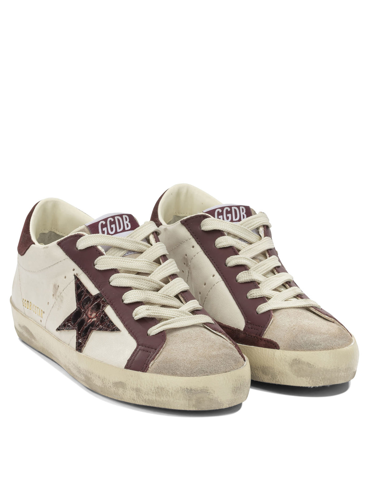 Golden Goose "Super Star" Low-Top Sneakers - Burgundy