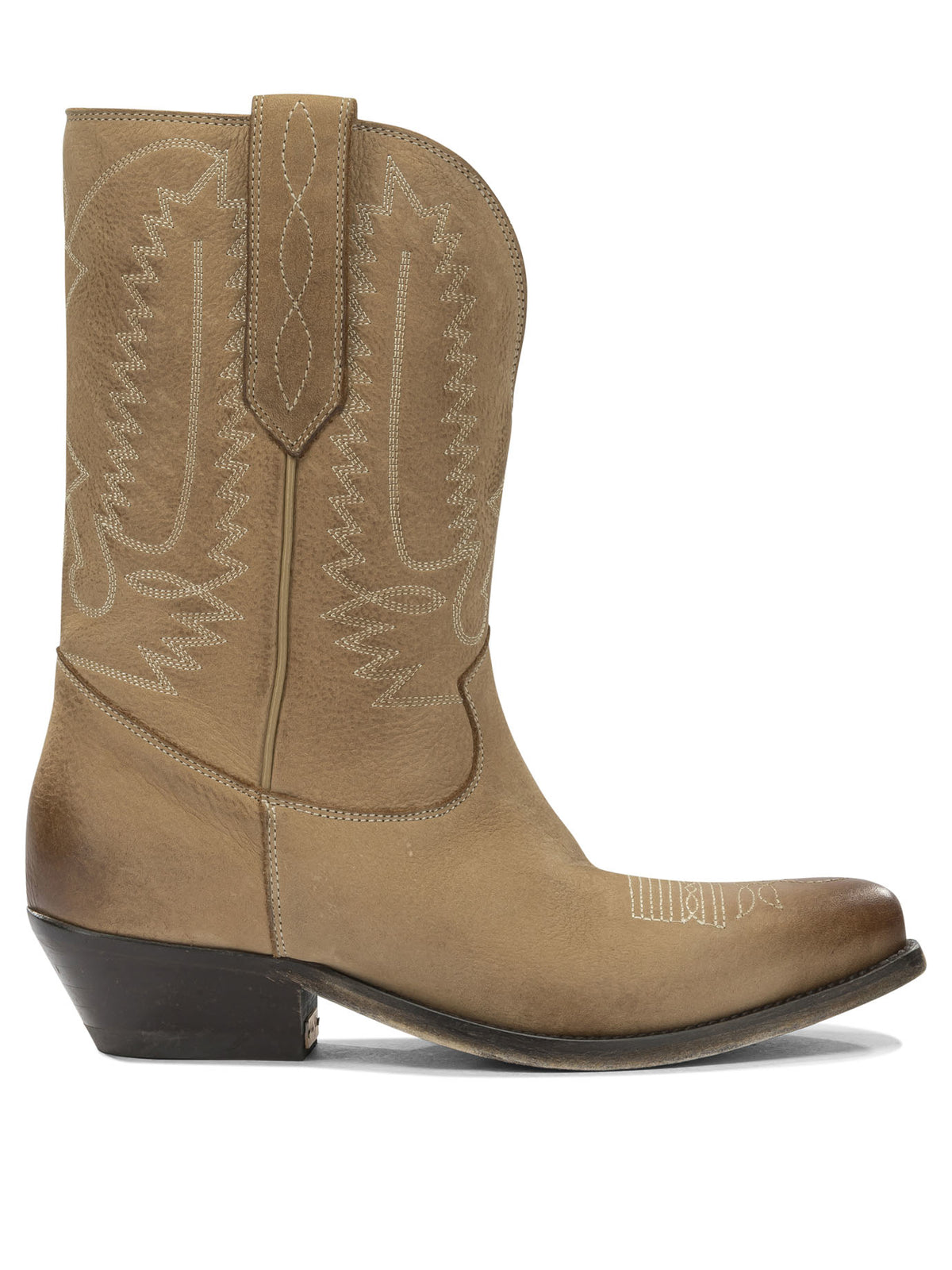 Golden Goose "Wish Star" Cowboy Ankle Boots - Beige