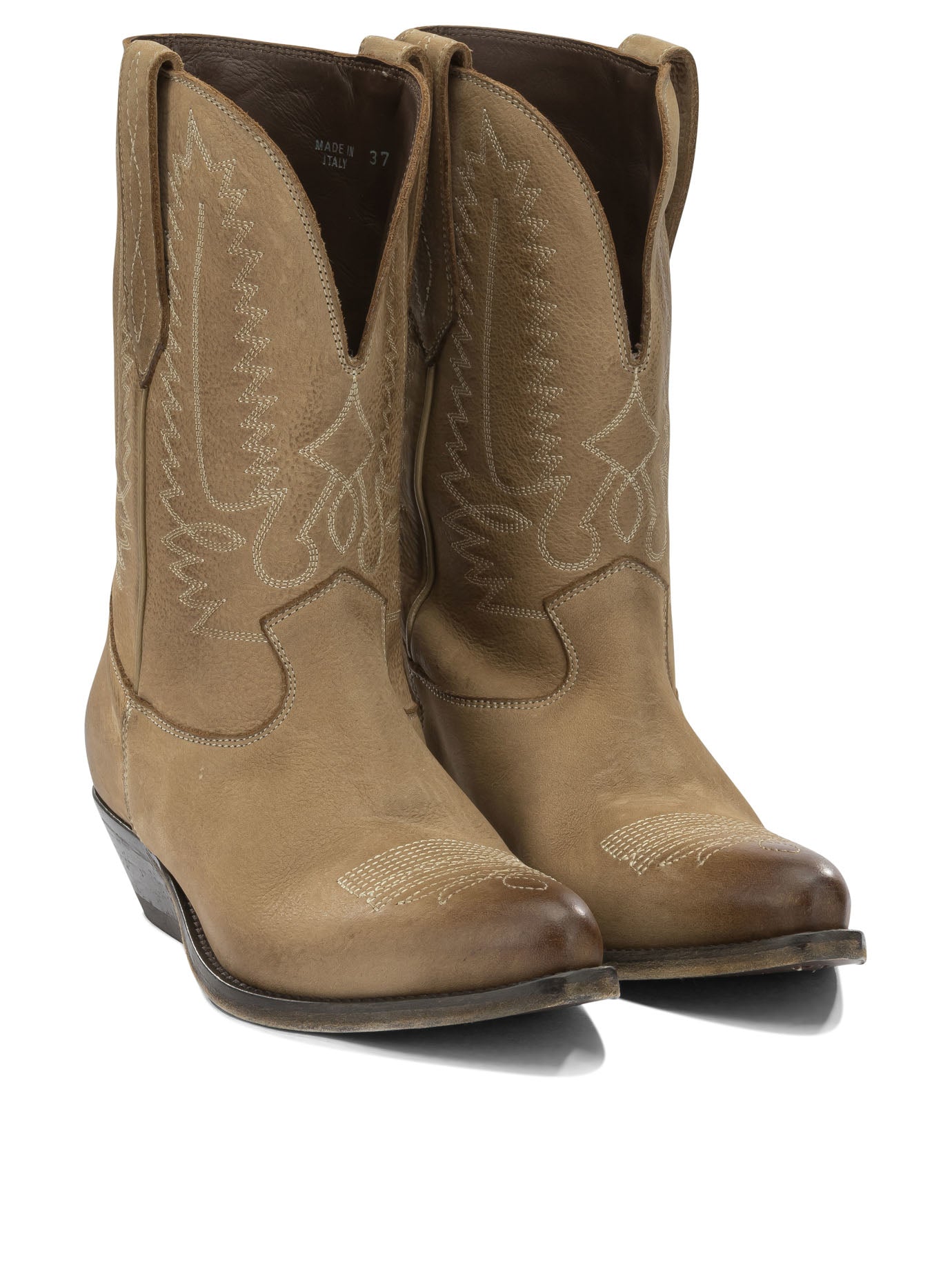 Golden Goose "Wish Star" Cowboy Ankle Boots - Beige