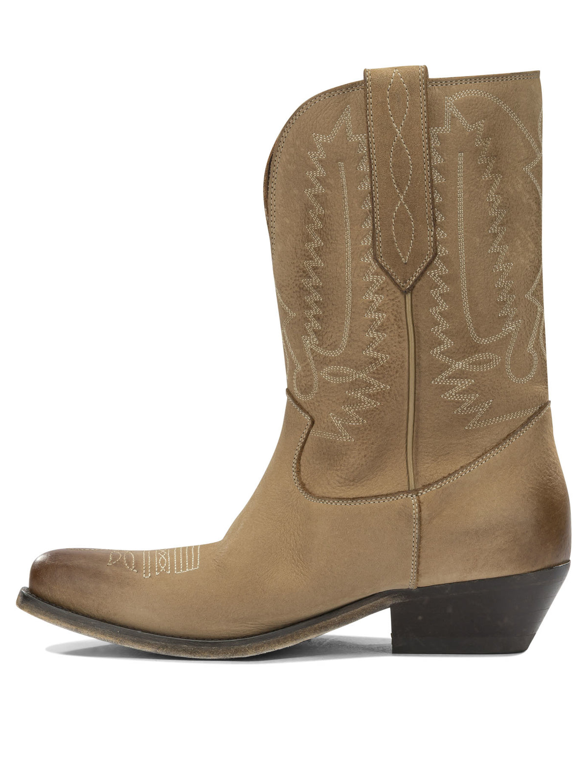 Golden Goose "Wish Star" Cowboy Ankle Boots - Beige
