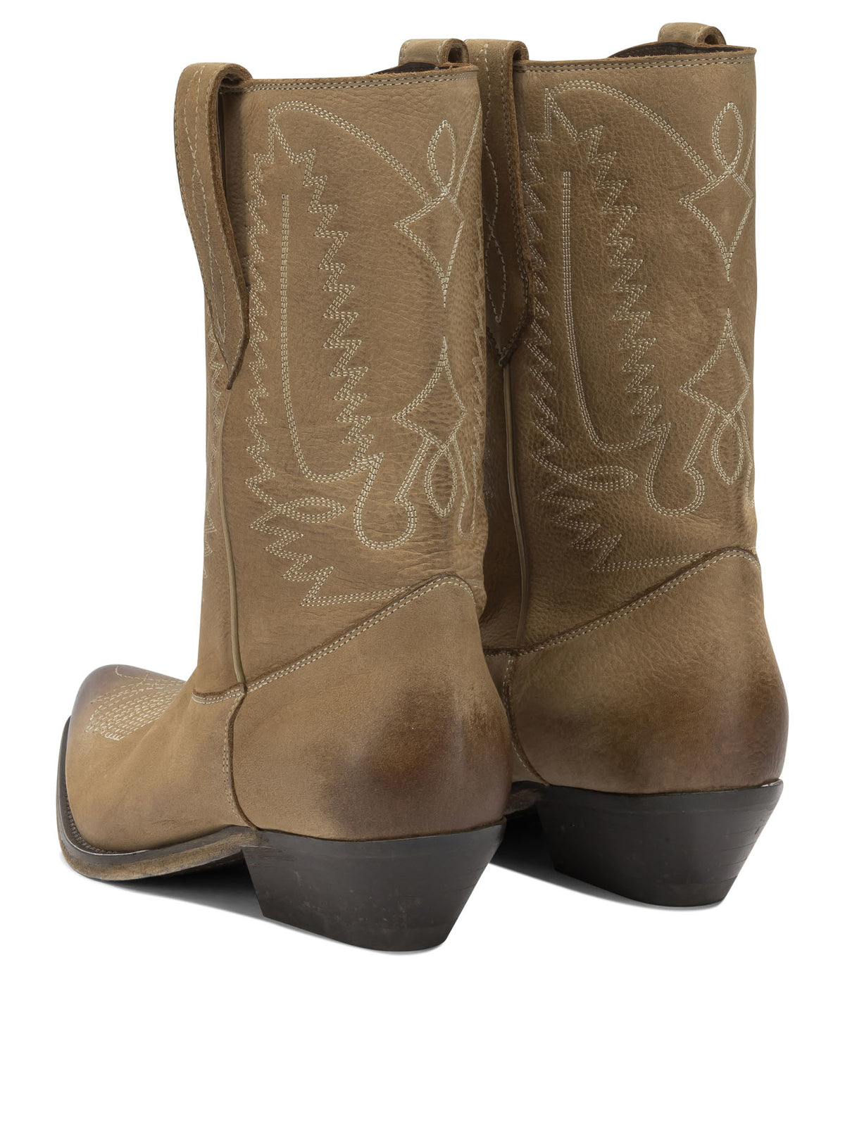 Golden Goose "Wish Star" Cowboy Ankle Boots - Beige
