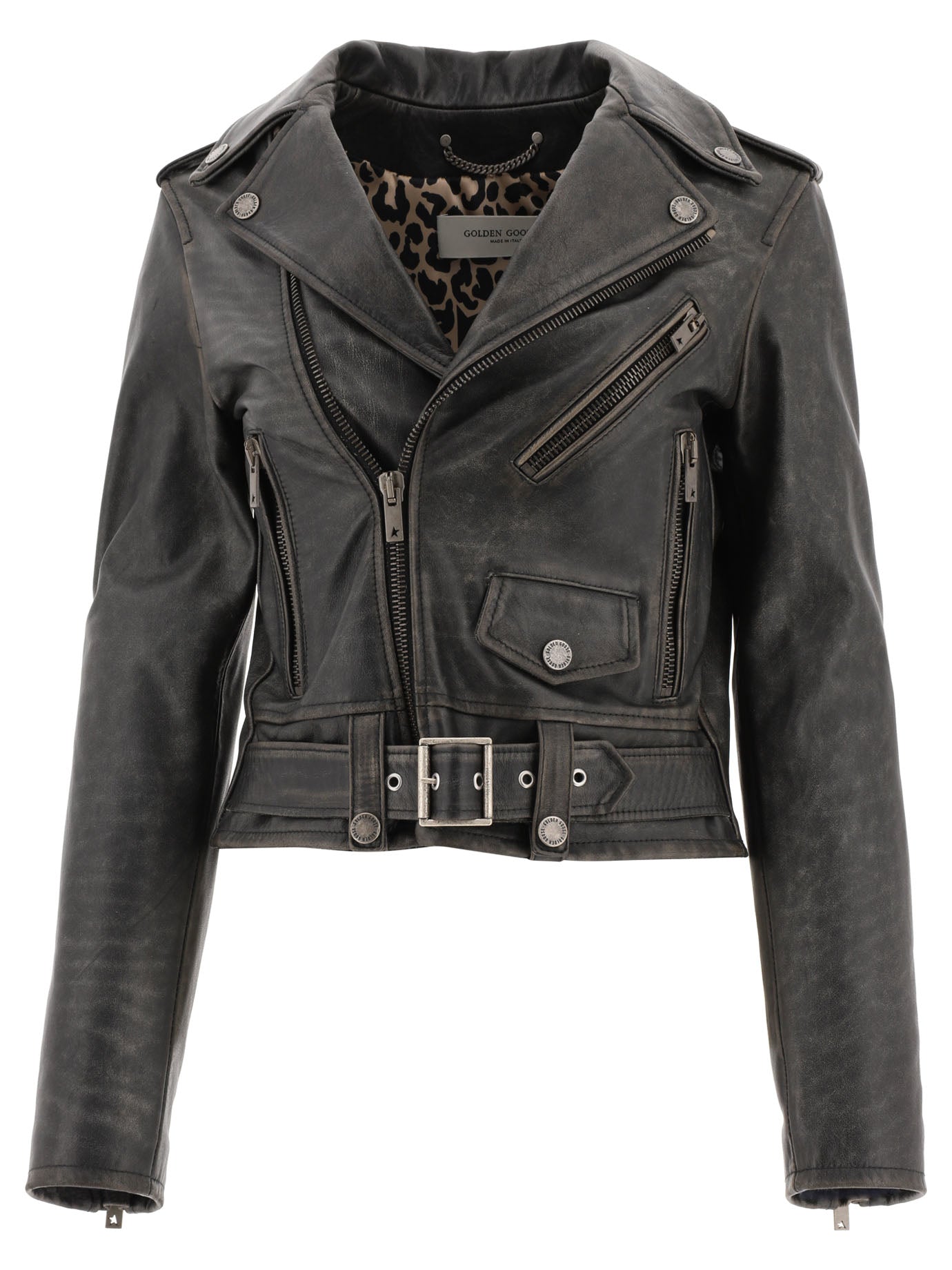 Golden Goose "Chiodo Destiny" Leather jacket - Black
