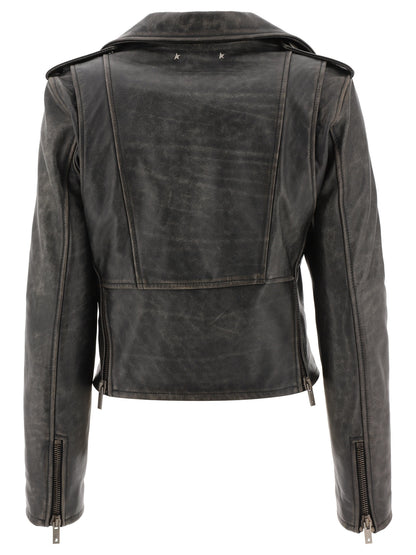 Golden Goose "Chiodo Destiny" Leather jacket - Black