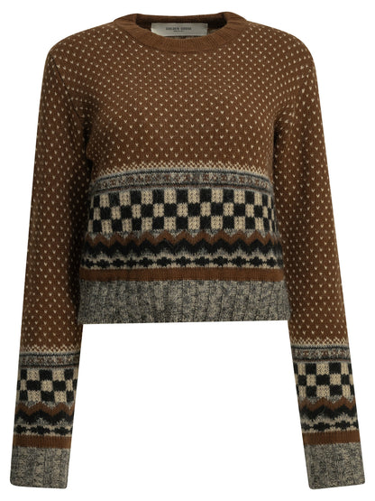 Golden Goose "Journey" Crew-Neck Sweater - Brown