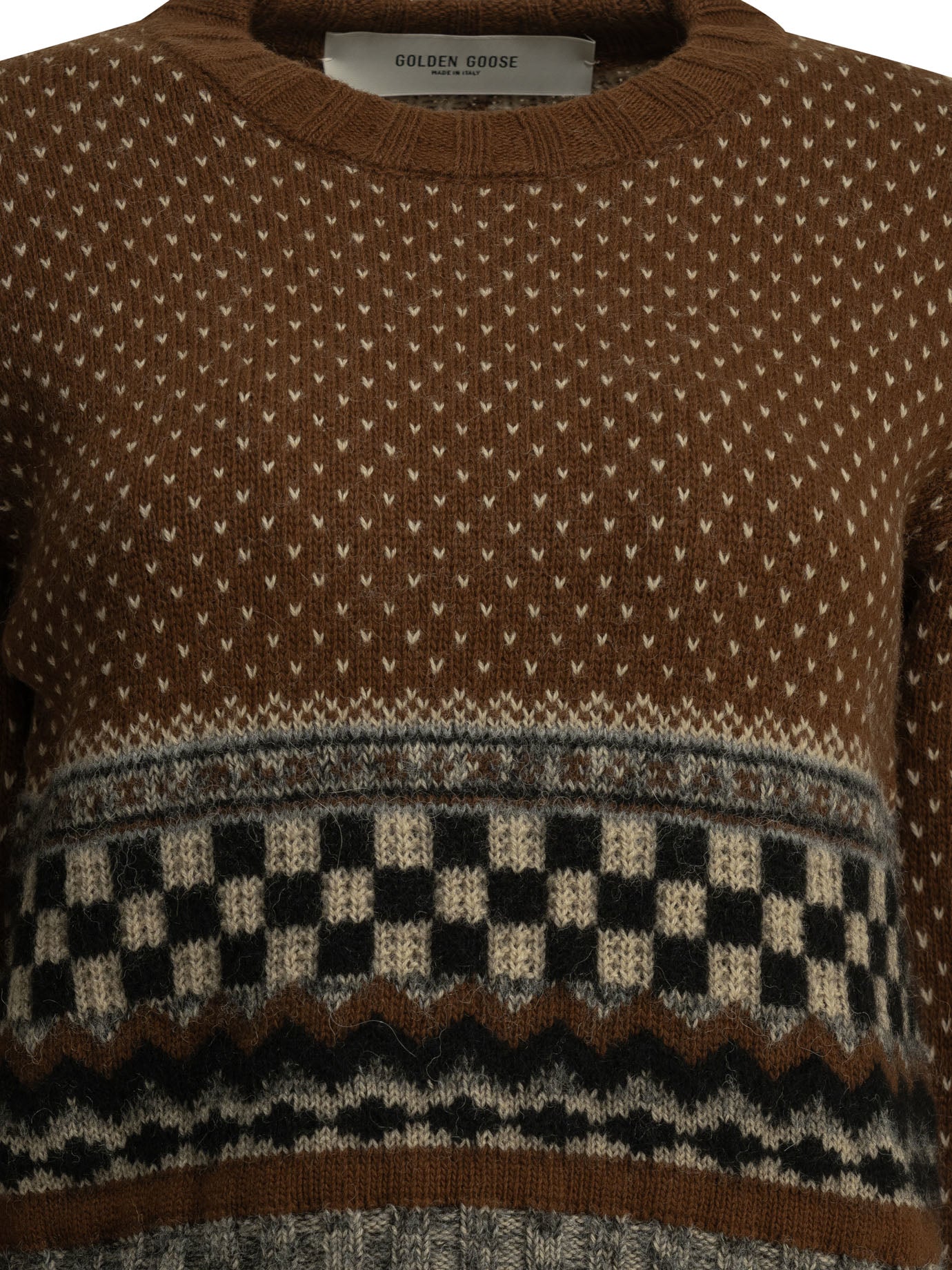 Golden Goose "Journey" Crew-Neck Sweater - Brown