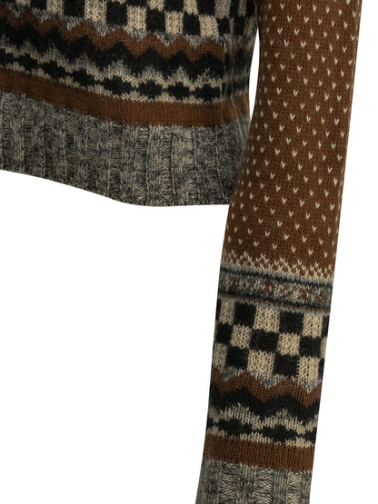 Golden Goose "Journey" Crew-Neck Sweater - Brown
