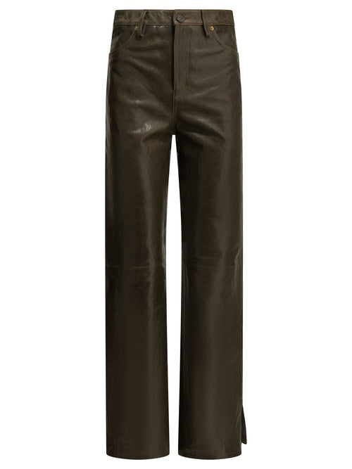 Golden Goose "Melany" Leather Pants - Green