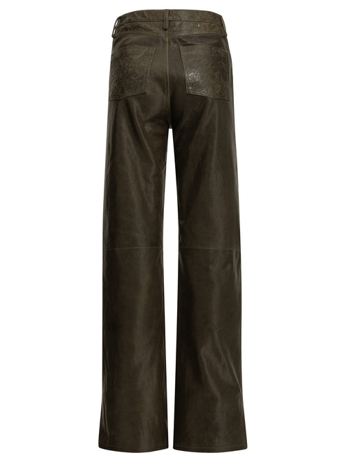 Golden Goose "Melany" Leather Pants - Green