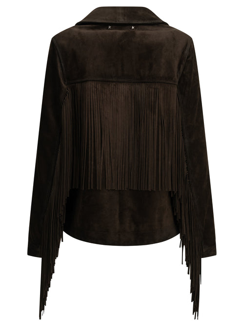 Golden Goose Fringed leather jacket - Brown