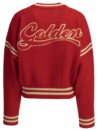 Golden Goose "Rachel" Crew-Neck Sweater - Red