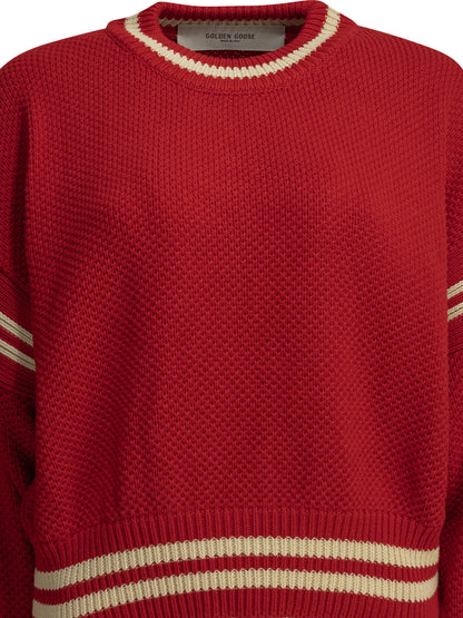 Golden Goose "Rachel" Crew-Neck Sweater - Red