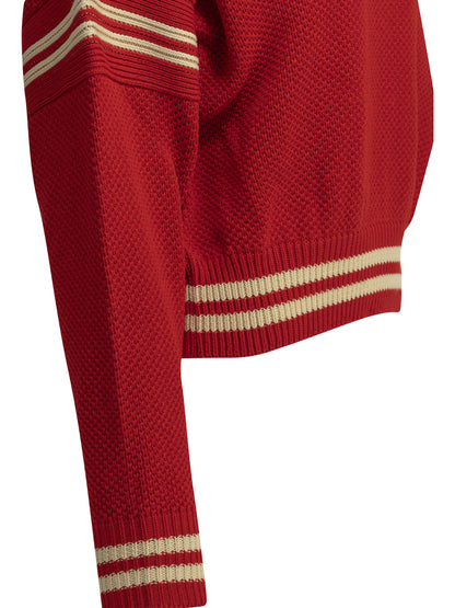 Golden Goose "Rachel" Crew-Neck Sweater - Red