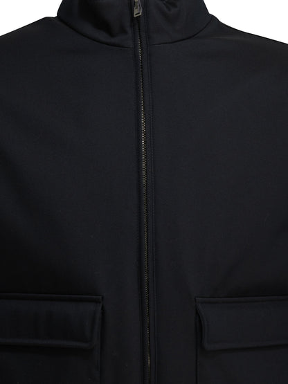 Herno "3 Layers Wool Storm" Bomber Jacket - Blue