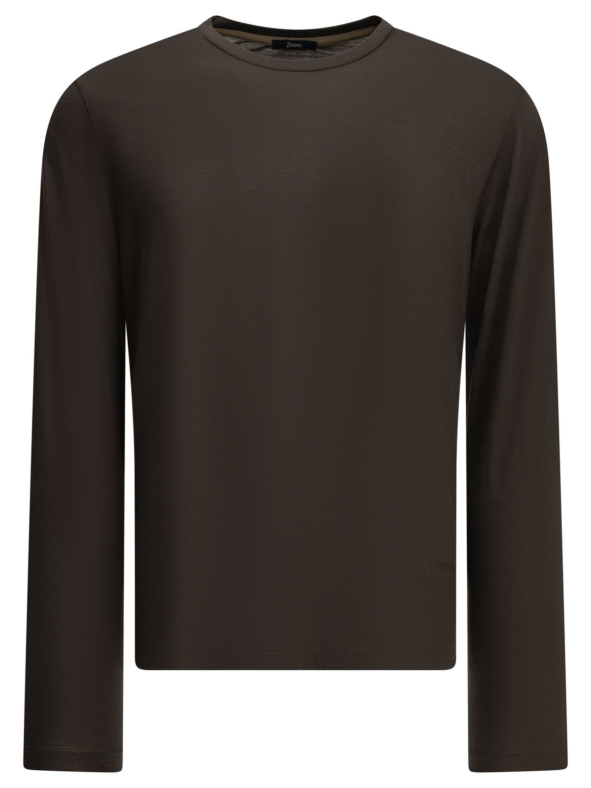 Herno Round-neck wool T-shirt - Brown