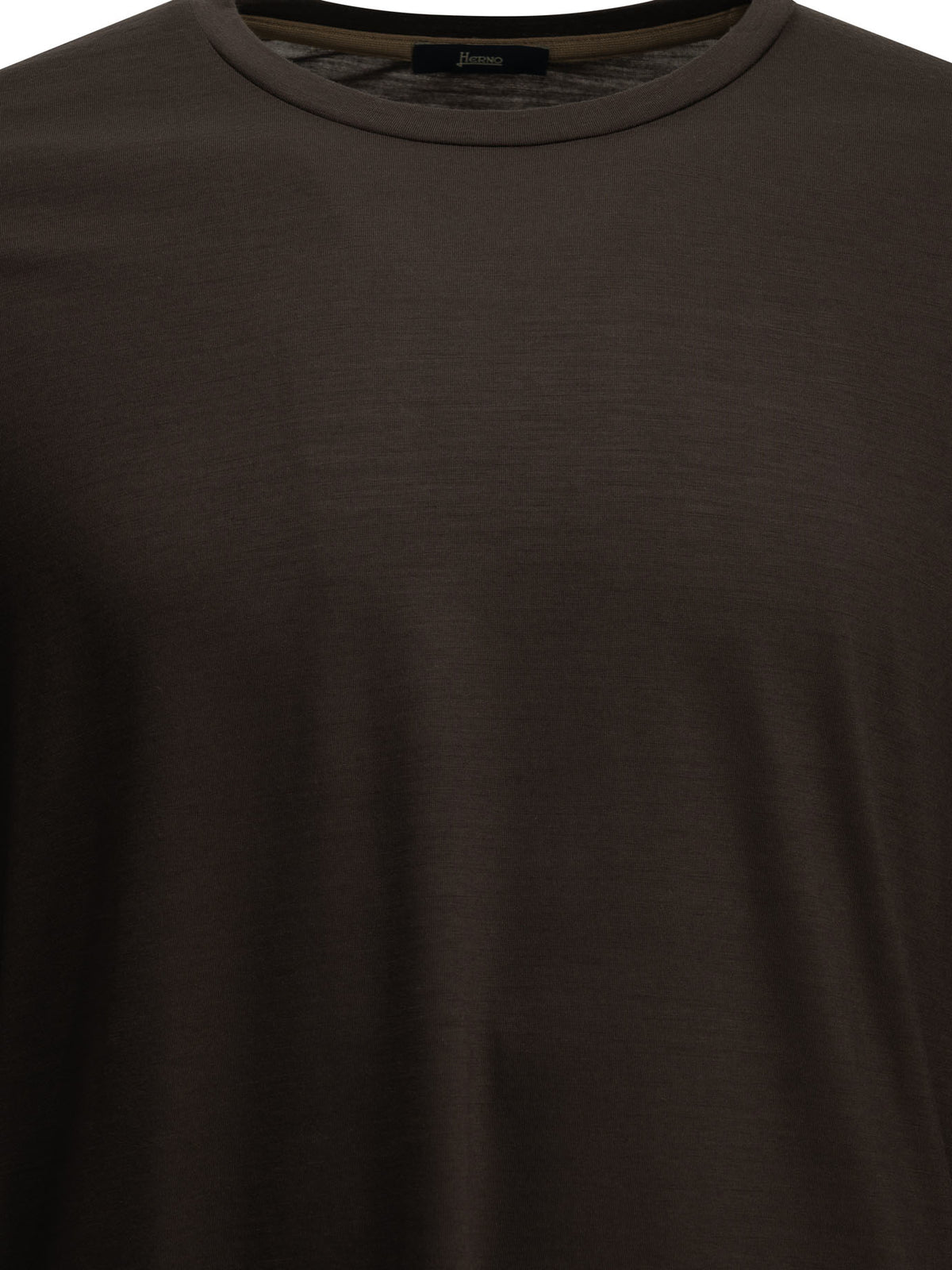 Herno Round-neck wool T-shirt - Brown