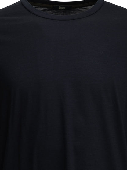 Herno Round-neck wool T-shirt - Blue