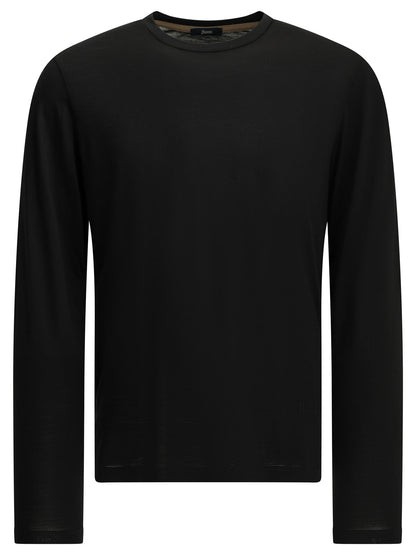 Herno Round-neck wool T-shirt - Black