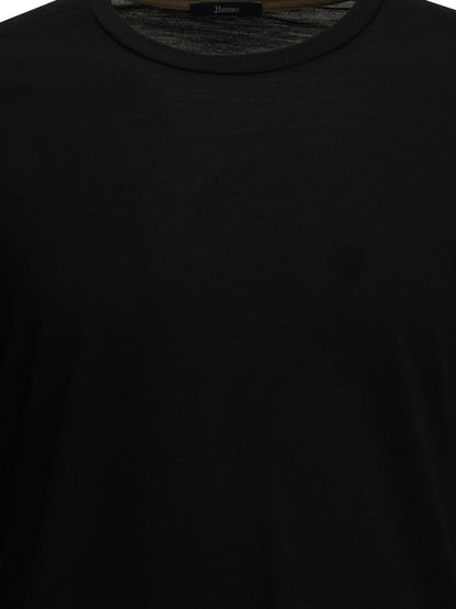 Herno Round-neck wool T-shirt - Black