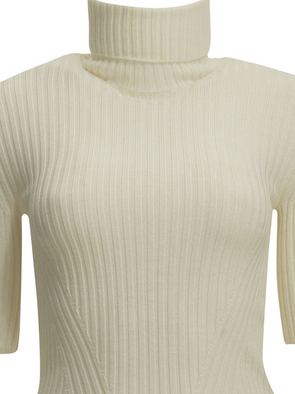 Herno Wool Turtleneck Sweater - White