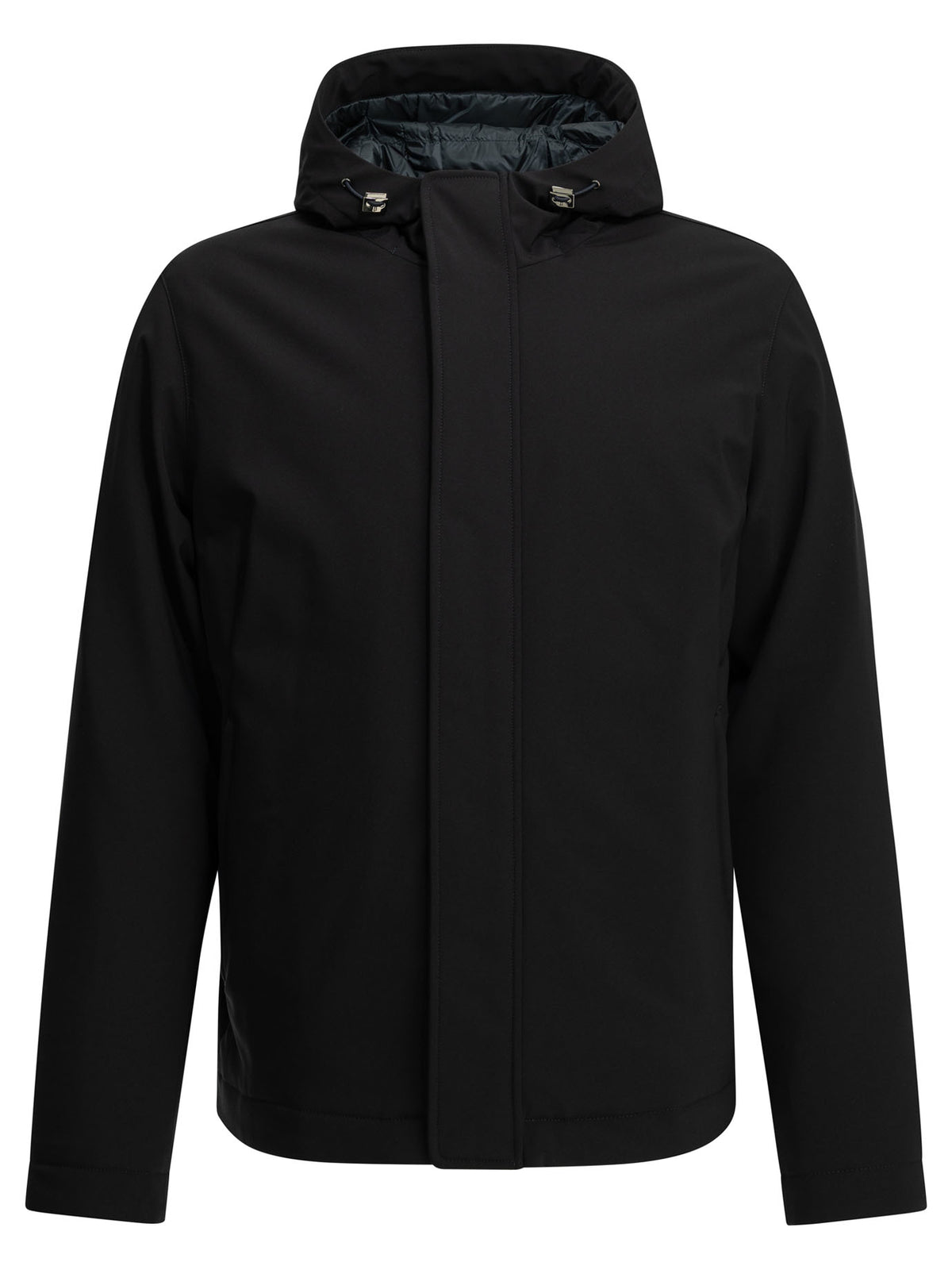 Herno Short down jacket in stretch twill - Blue