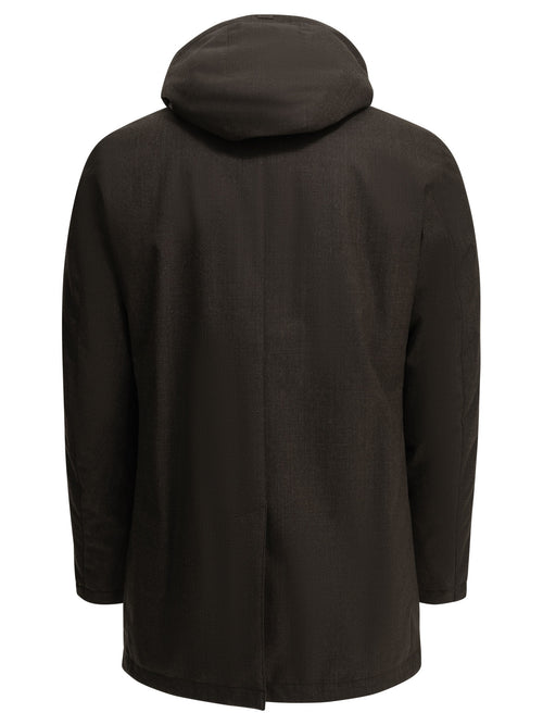 Herno Long flannel down jacket - Brown