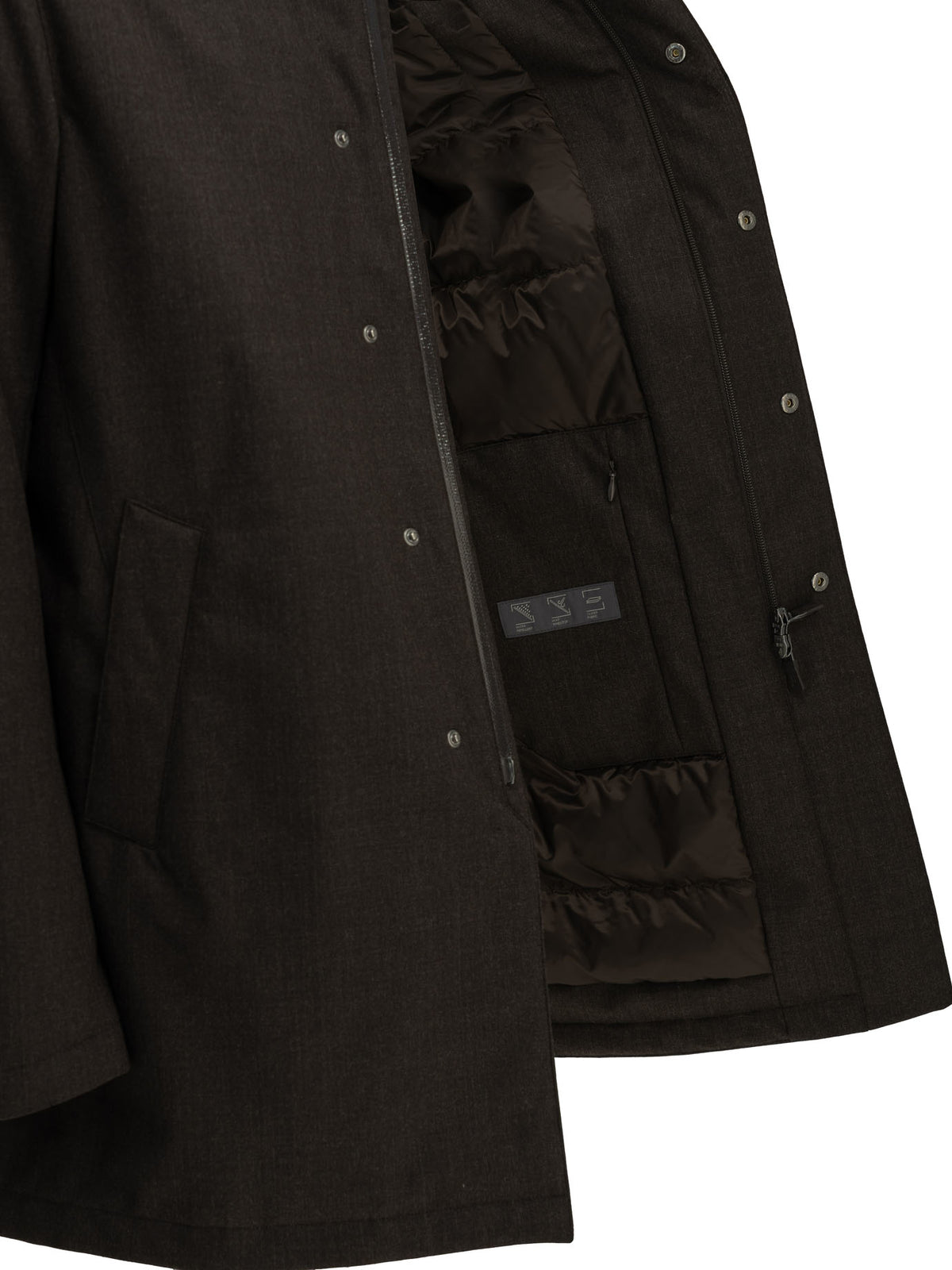 Herno Long flannel down jacket - Brown
