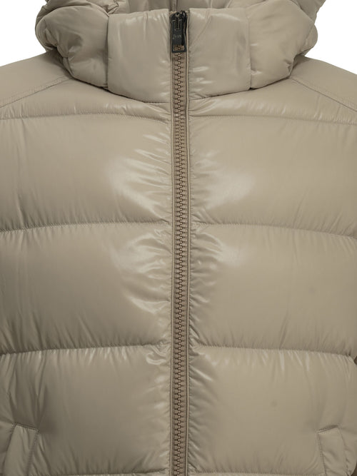 Herno Short down jacket with logo - Beige