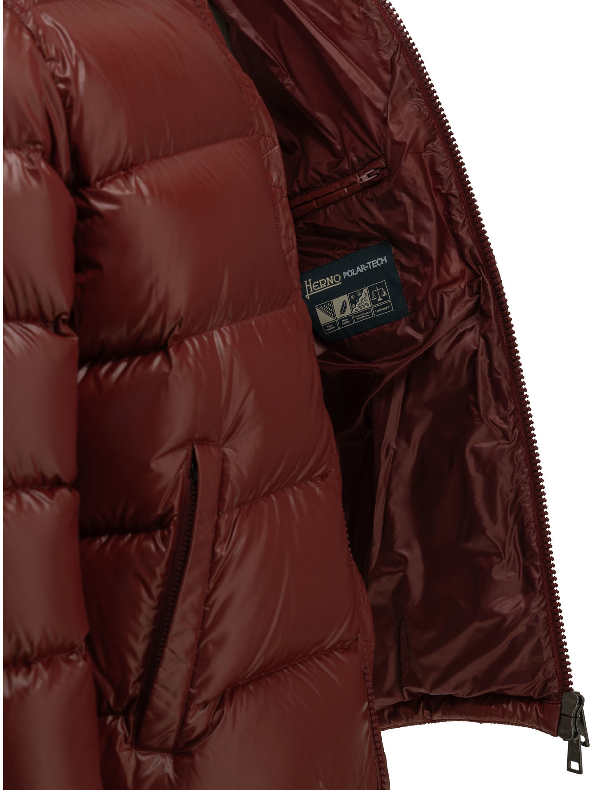 Herno Short down jacket with logo - Red