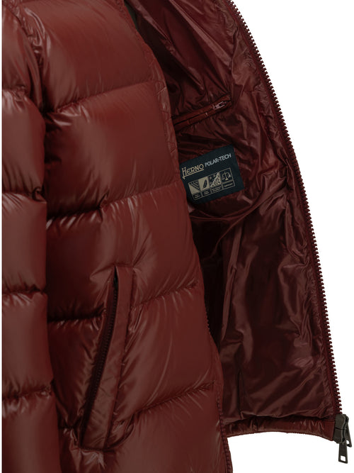 Herno Short down jacket with logo - Red
