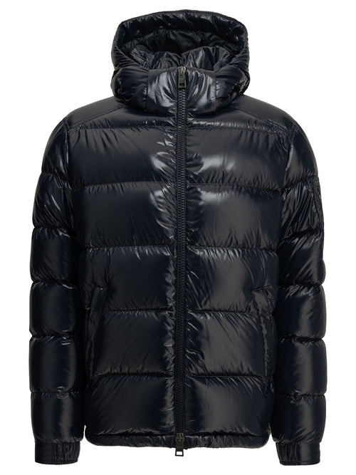 Herno Short down jacket with logo - Blue