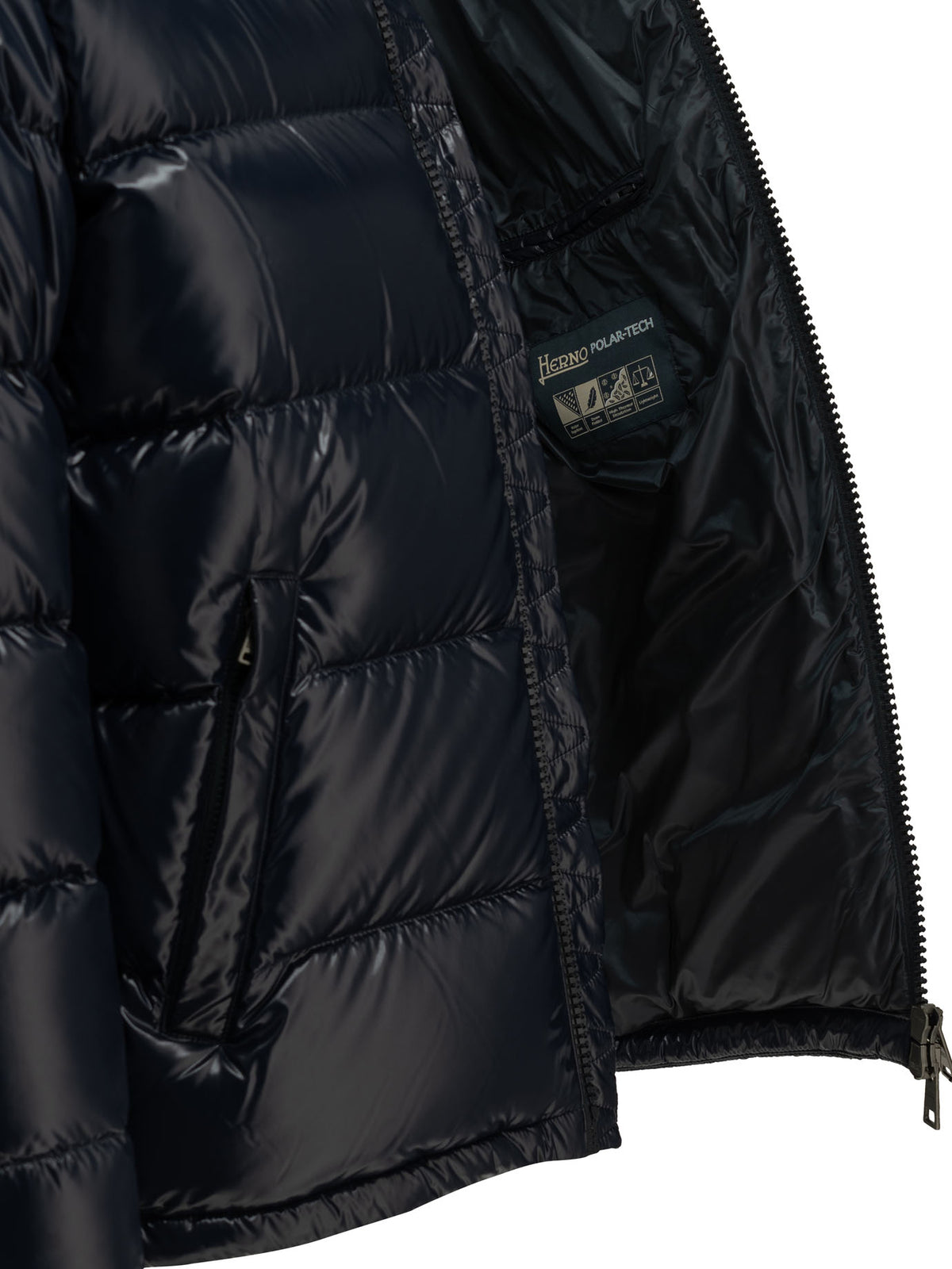 Herno Short down jacket with logo - Blue