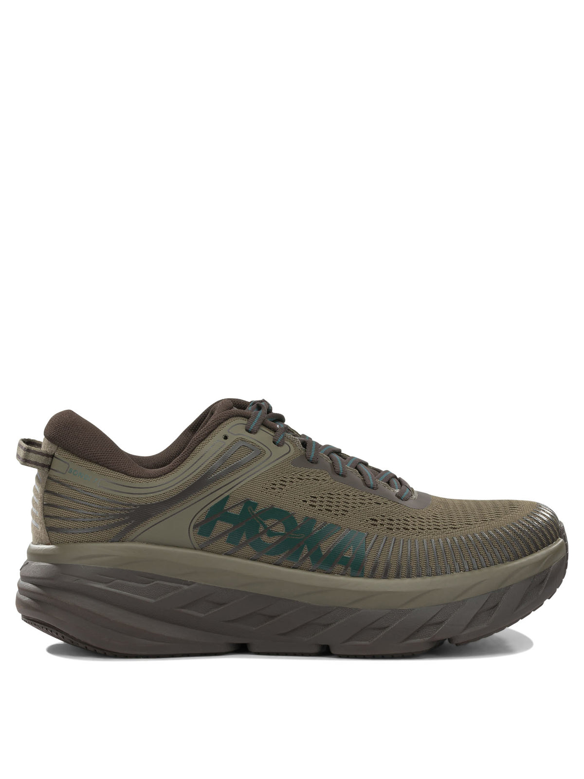 Hoka "Bondi 7" Low-Top Sneakers - Brown