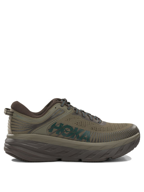 Hoka "Bondi 7" Low-Top Sneakers - Brown