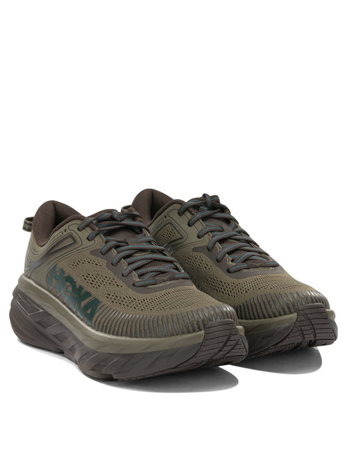 Hoka "Bondi 7" Low-Top Sneakers - Brown