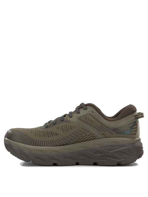 Hoka "Bondi 7" Low-Top Sneakers - Brown
