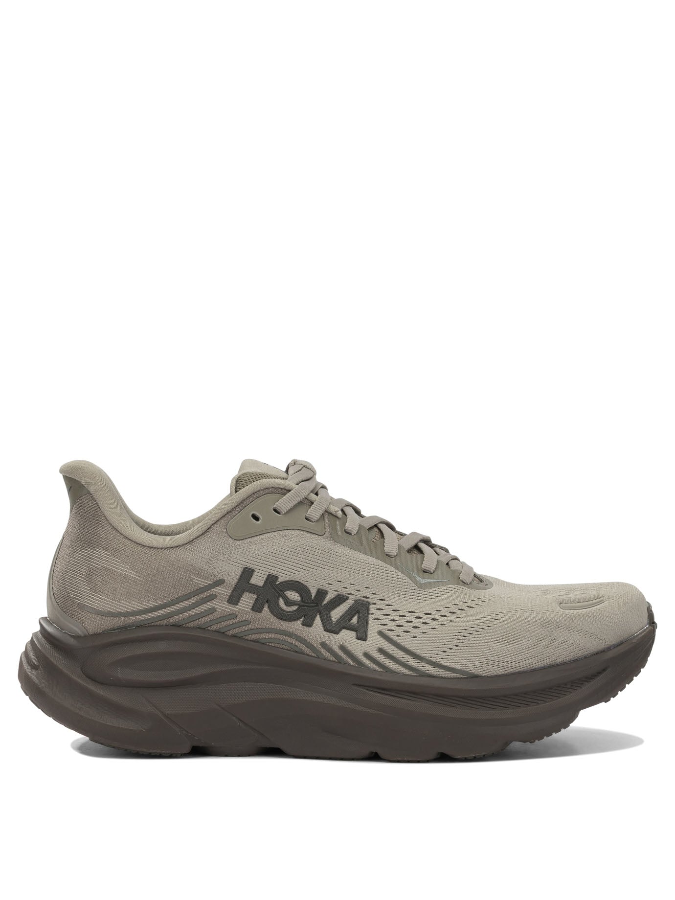 Hoka "Clifton UTL" Low-Top Sneakers - Grey