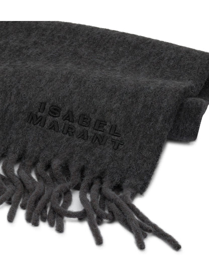 Isabel Marant "Firny" Fringed Scarf - Grey