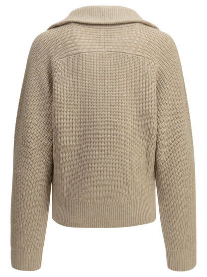 Isabel Marant "Miranda" Polo Sweater - Beige