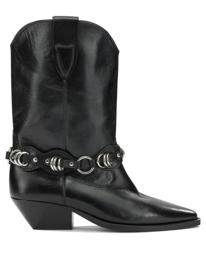 Isabel Marant "Duerto" Cowboy Ankle Boots - Black