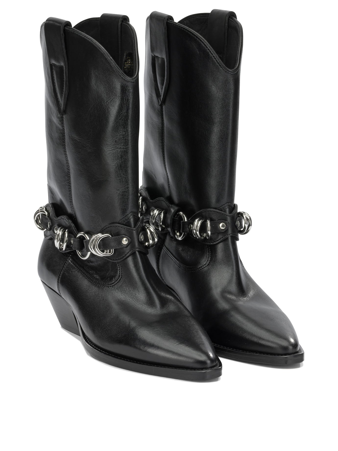 Isabel Marant "Duerto" Cowboy Ankle Boots - Black