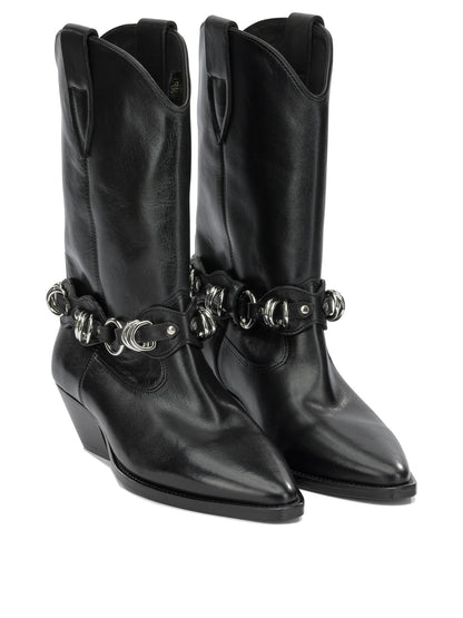 Isabel Marant "Duerto" Cowboy Ankle Boots - Black