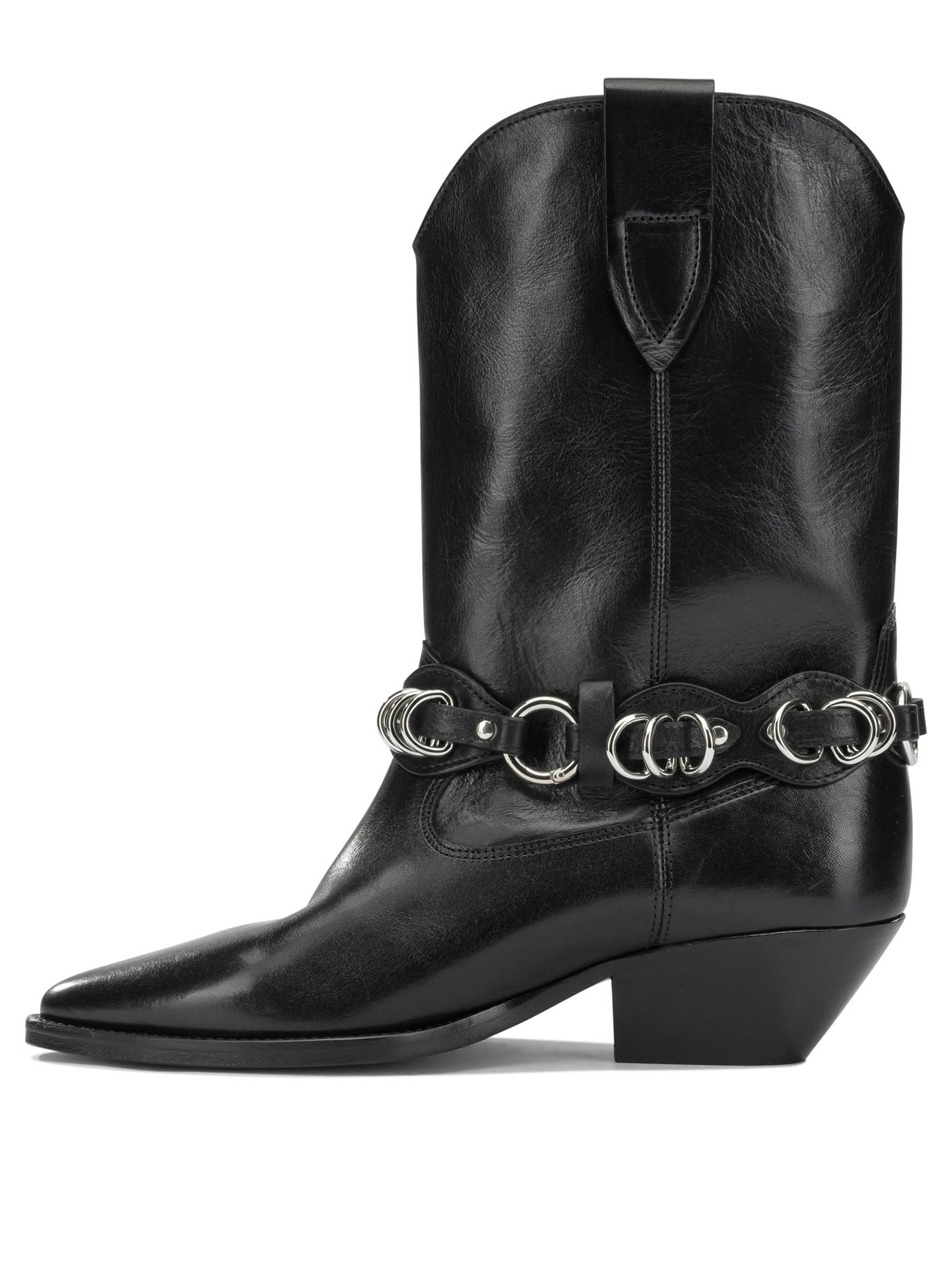 Isabel Marant "Duerto" Cowboy Ankle Boots - Black